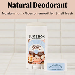 JUKEBOX deodorant with jojoba oil offers smooth glide and skin comfort.