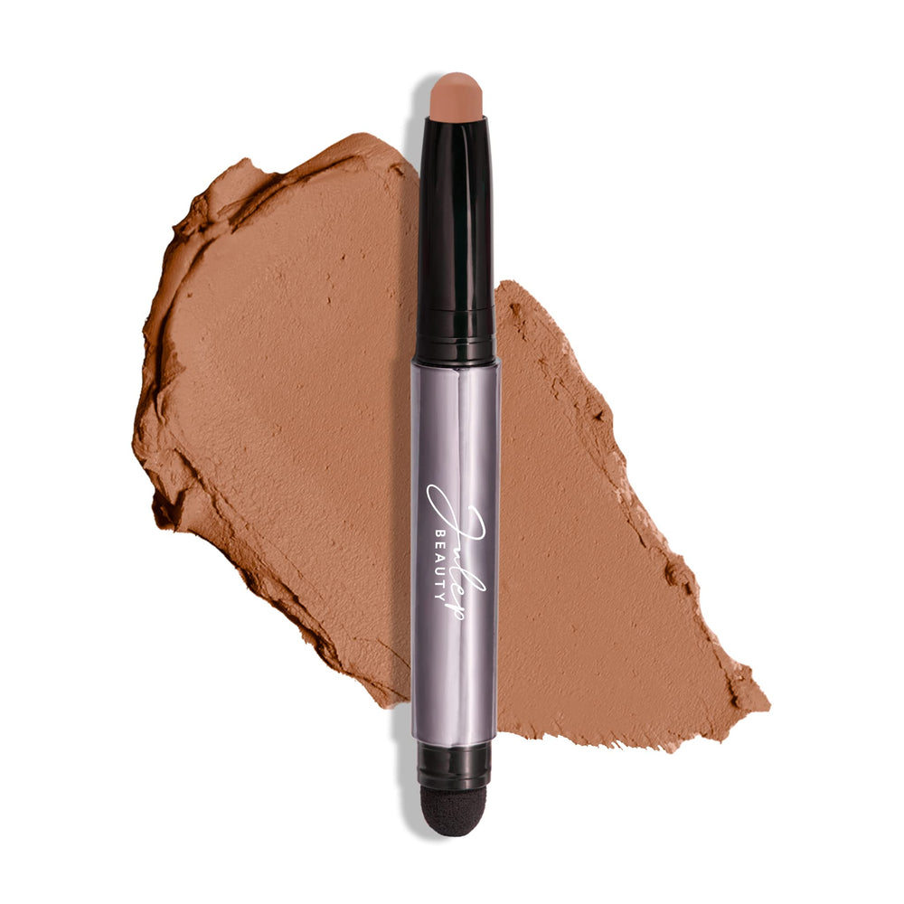 Julep Eyeshadow 101 hazelnut matte swatch shows buildable neutral color for everyday lids.