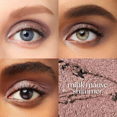 Julep Eyeshadow 101 mink mauve shimmer swatch demonstrates high pigmentation.
