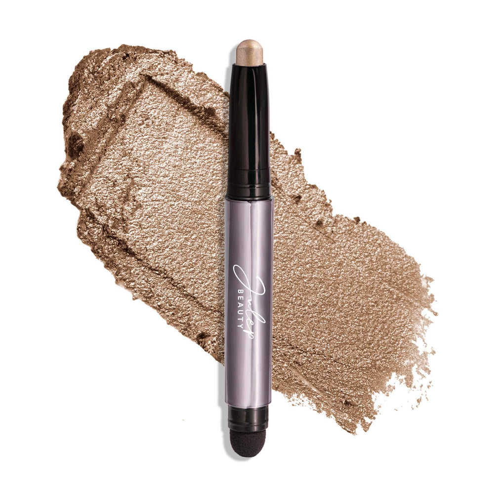 Julep Eyeshadow 101 Silver Moonlight Swirl demonstrates metallic shimmer shade and payoff