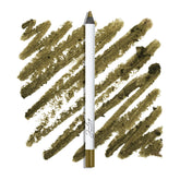 Julep When Pencil Met Gel Golden Olive Shimmer swatch shows vibrant payoff for day-to-night looks