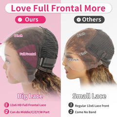 Jumida ombre-highlighted 4/27 wig displays vibrant color and textured water-wave pattern