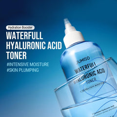 JUMISO Waterfull Toner label closeup highlighting vegan fragrance-free formula.