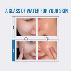 Liquid drop of JUMISO Waterfull Toner ready to hydrate dehydrated skin.