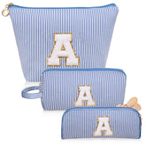 Junesters initials makeup bag front chenille monogram for stylish organization