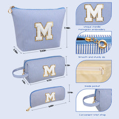 Junesters initials makeup bag medium size compact yet roomy for daily essentials