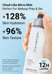 JUNG SAEM MOOL Essential Mool Micro Fitting Face Mist thermal water spray supports all-day hydration.