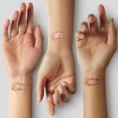 Jung Saem Mool cushion 19 Pink Light application swatch for natural finish.