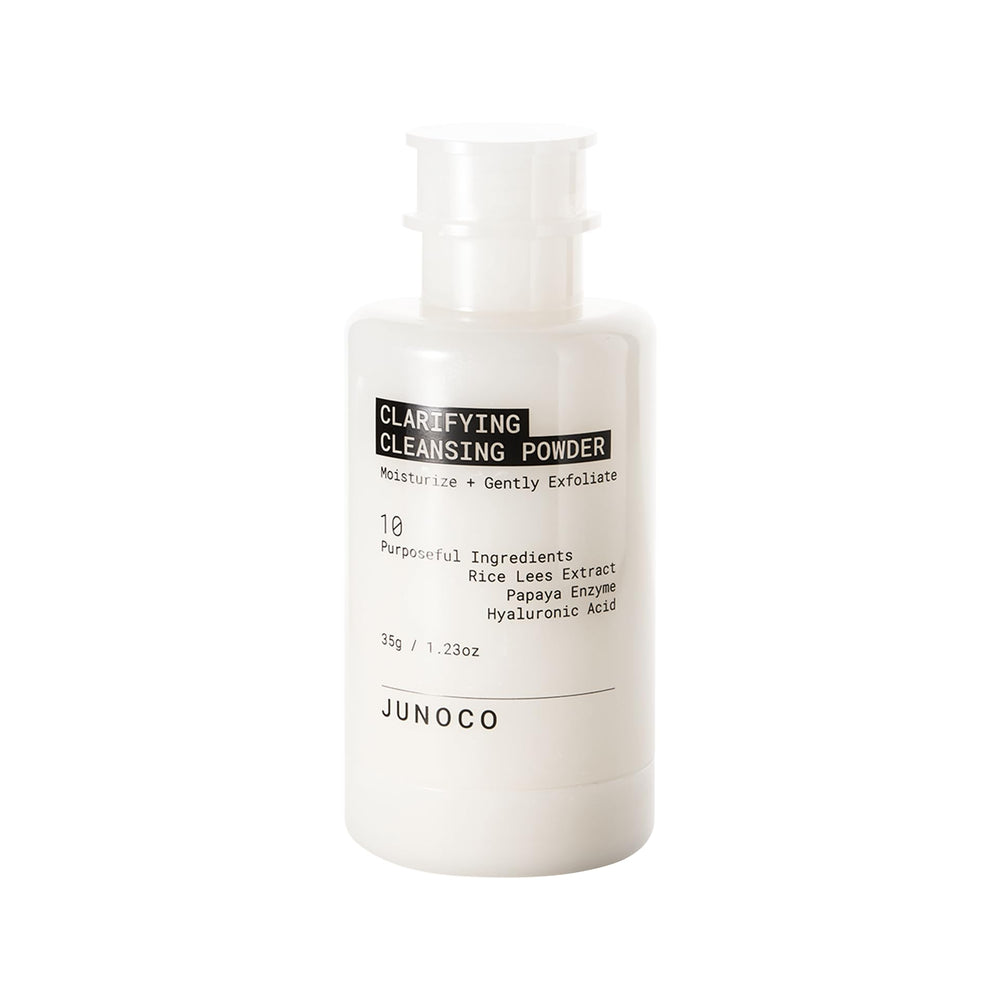 JUNO & Co. JADE cleansing powder packaging with refill system for eco-friendly skincare.