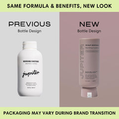 Jupiter Nourishing Conditioner pump bottle delivers creamy hydration for smooth hair.