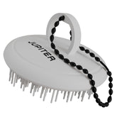 Jupiter Scalp Exfoliator front view shows ergonomic grip for comfortable, gentle exfoliation and scalp care.