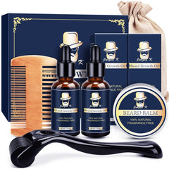 Jurgen K beard growth kit front view ready for daily grooming routine