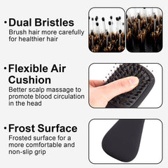 Jurrissa mini detangler brush gliding through knots to reduce pulling