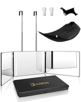 JUSRON 360° viewing-angle mirror with LED for precise DIY haircuts and full-head visibility