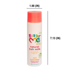 Just For Me curl smoother damp hair application demonstrates even distribution and defined curl formation.
