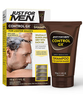 Just for Men Control GX bottle showing gradual grey reduction for natural results.