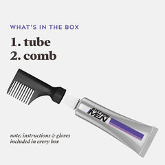 Just For Men Touch of Gray color-application scene highlights quick five-minute results.