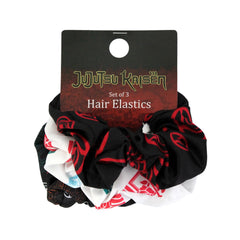 JUST FUNKY Domain Expansion Hand Signs scrunchie for cosplay-inspired hair accents.