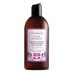 Just Nutritive Purple Shampoo bottle-front shows sulfate-free formula for cooler tones.