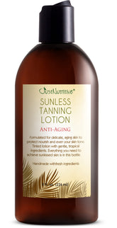 Just Nutritive sunless tanning lotion packaging showcasing cruelty-free beauty