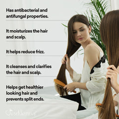Just Nutritive Vinegar Nutritive Rinse shine on hair suggests added vitality for color-treated hair