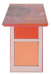 Juvia's Place Blushed Duo Volume6 palette closeup showing two complementary shades for radiant cheeks.