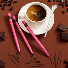 Juvia's Place Coffee Shop Luxe Lip Liner Cocoa Latte closeup highlights rich color depth for impact.