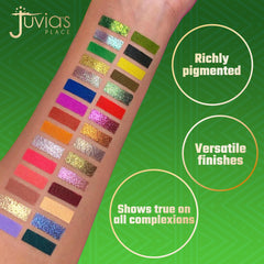 Juvia's Place Culture 2 palette glitter swirls add festive sparkle on lids.