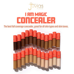 Juvia's Place I Am Magic Liquid Concealer J22 Light swatch shows warm golden undertone