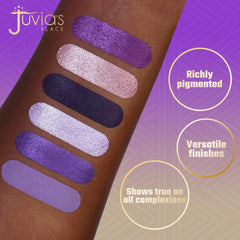 Juvia's Place The Violets palette case close-up highlights premium packaging and pigments.