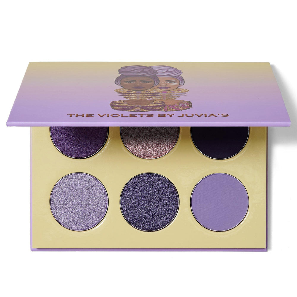 Juvia's Place The Violets palette swatches show rich mattes and shimmers for vibrant looks.