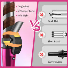 JVAXS Auto 360 curling iron set 1.25-inch barrel for beachy waves