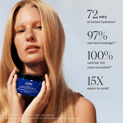 JVN Nurture Mask cream closeup highlights creamy texture for smooth, hydrated hair.