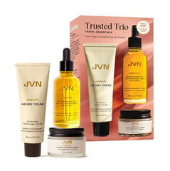 JVN Trusted Trio travel essentials pack-shot showing full set for on-the-go hair care