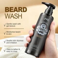 JVR beard conditioner tube application highlights softening during routine