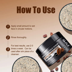 JVR Face Scrub pre-shave softener applied to beard area to prep skin