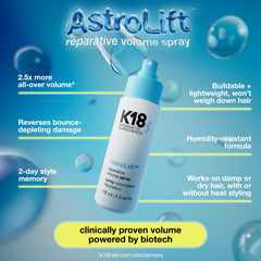 K18 AstroLift finished bouncy hair look with lift