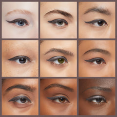 K7L Dark Brown Eyeliner cat-eye application on the eyelid.