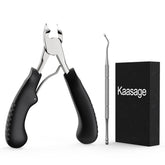 Kaasage nail clipper curved blade for precise trimming of thick nails.