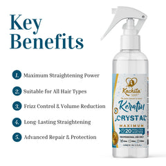 Kachita Spell Keratin Crystal Maximum spray application ensures even coverage.