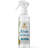 Kachita Spell Keratin Crystal Maximum bottle highlights smoothing formula for frizz control.