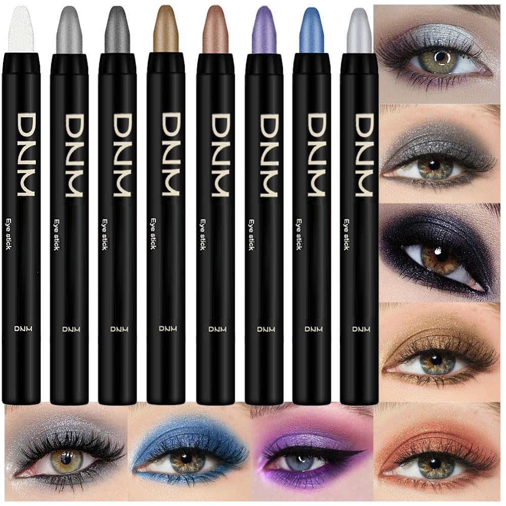 Kaely 8Pcs Cream Eyeshadow Stick set in white matte for smooth base and quick blending