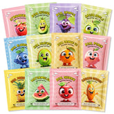 Kaely fruit face masks 12-pack closeup; vibrant hydration for refreshed skin
