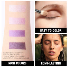 Kaely Powder Eyeshadow Quad easy removal with makeup remover