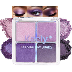 Kaely Powder Eyeshadow Quad lavender-glitter-palette for daytime glow