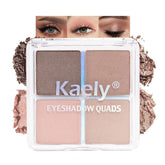 Kaely powder eyeshadow quad nude palette for effortless neutral daytime looks.