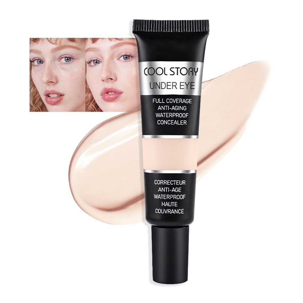 Kaely under eye concealer light C application demonstrates full coverage for under-eye areas.