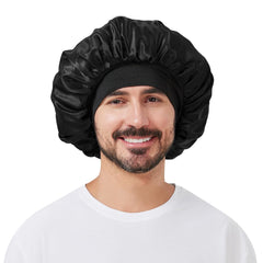 Kafteri bonete satén para hombre con banda ancha protege el cabello al dormir