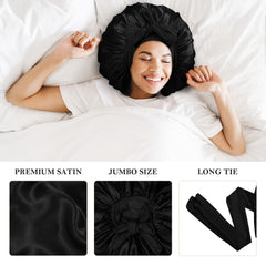 Kafteri silk bonnet adjustable tie bow showing customizable fit and style