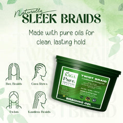 KAGA Neatbraid gel applied to a braid showing smooth, glossy finish.